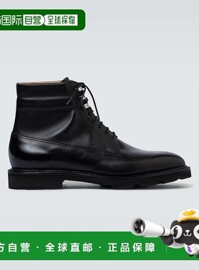 香港直邮John Lobb 男士 Alder 皮质绑带靴子 black黑色 舒适时尚