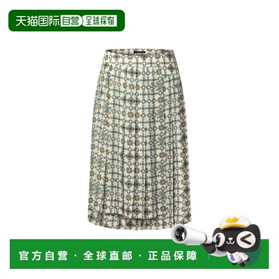 自营欧洲直邮LV路易威登 Art Nouveau女士蛋壳色涤纶老花图案半身