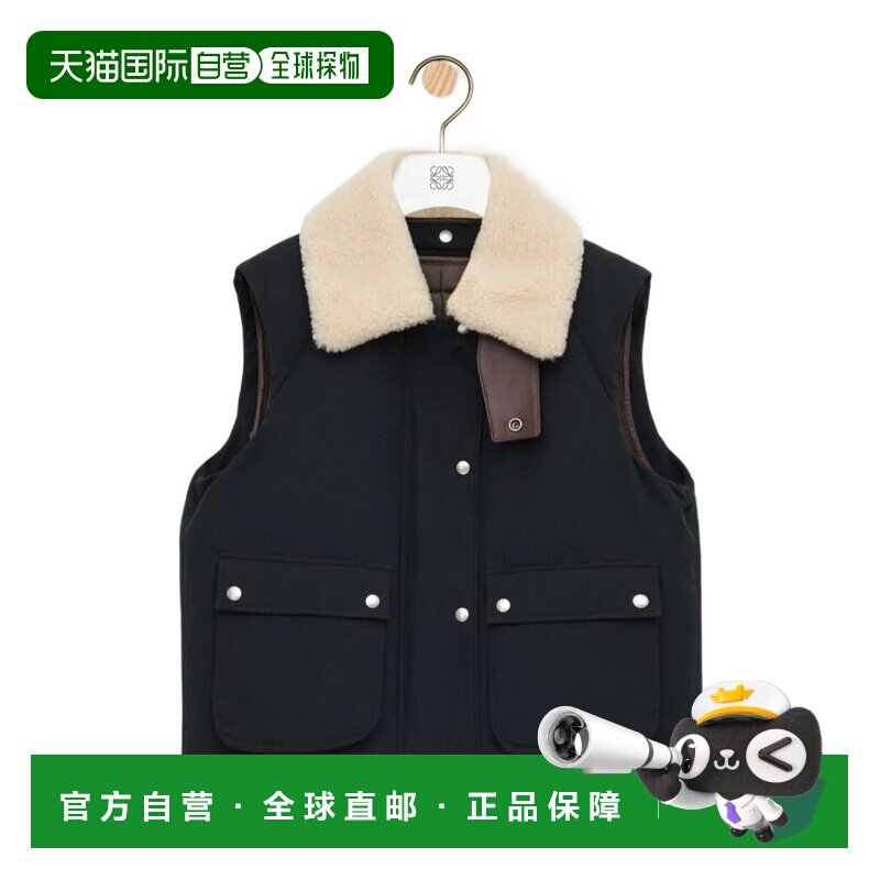 1h可退 香港直邮LOEWE 女士马甲 S359Y02XGB1100 SS2026 黑色 羊