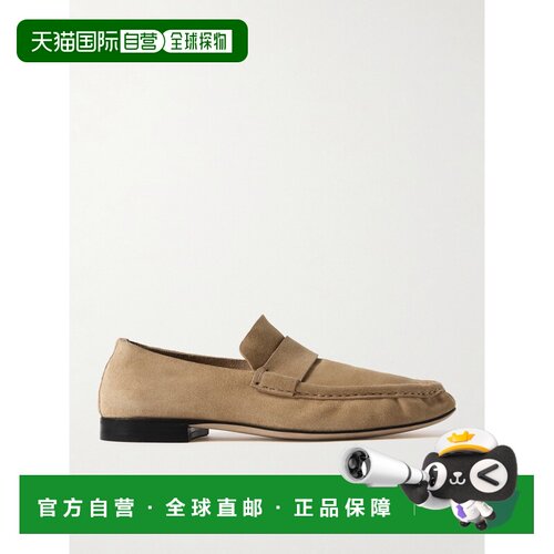 1h可退香港直邮The Row 女士 绒面革一脚蹬乐福鞋 F1626L305YELLO