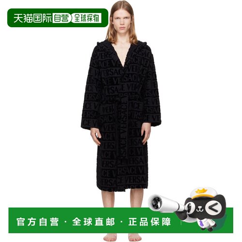 香港直邮versace 范思哲 男士 黑色 Allover 浴袍 10106601A07545