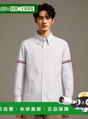 香港直邮Thom Browne 长袖条纹衬衫 MWL301OF0525纽扣情人