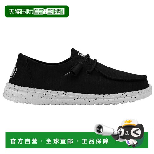 自营欧洲直邮Crocs卡骆驰 Wendy Slub Canvas女士黑色帆布休闲鞋