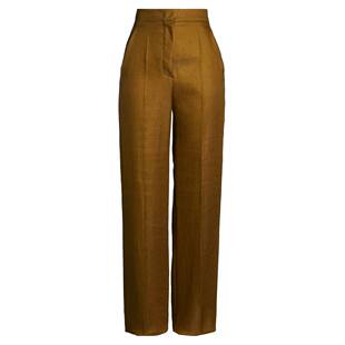 舒适绿色时尚 香港直邮MaxMara 亚麻 Green 阔腿裤 麦斯玛拉 女士