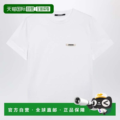 香港直邮Jacquemus 女士 浅褐色合身罗缎徽标T恤 TSW00550AJ00029