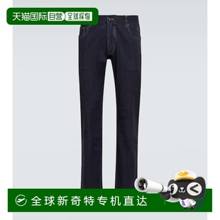 香港直邮Prada 男士 1h可退 普拉达 舒适时 直筒牛仔裤 blue蓝色