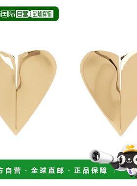 1h可退 香港直邮alaia 女士 金色 Le Cœur Torn 耳钉 AA2B067LA00