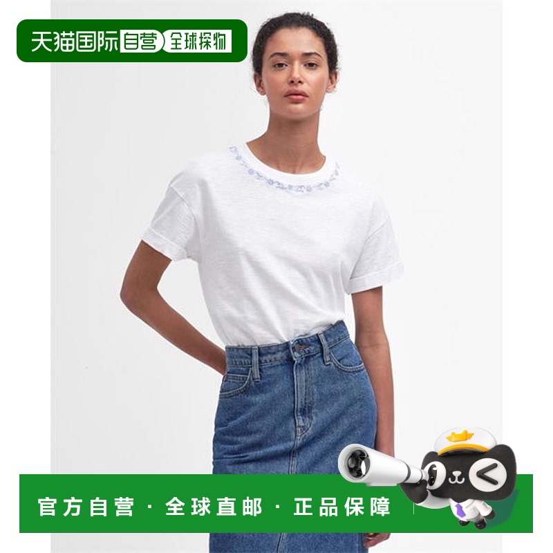 香港直邮Barbour 巴伯尔 女士 Apia T恤 white白色 舒适时尚