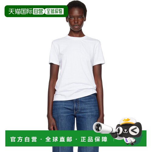 香港直邮Lanvin 朗雯 女士 白色 Cotton Ribbon Detail T恤 RWTS0