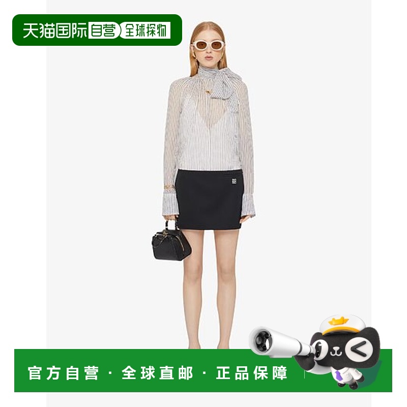 香港直邮Givenchy 圆点长袖衬衫 BW61AW15QW真丝纪梵希