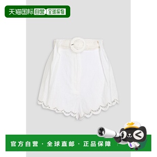 香港直邮FARM RIO 女士 束带亚麻短裤 337204OFFWHITE