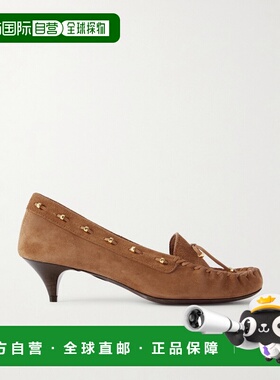 香港直邮KHAITE 女士 Milly 精饰缝线滚边绒面革浅口鞋 F2051964