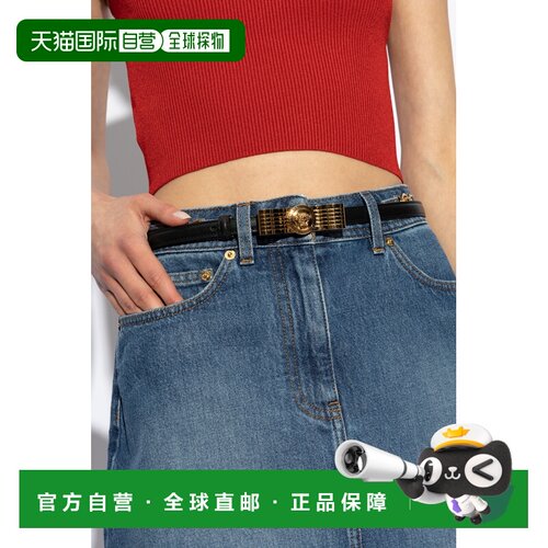 香港直邮VERSACE 女士腰带 1017978DV3T1B00V SS2025 黑色 可调节