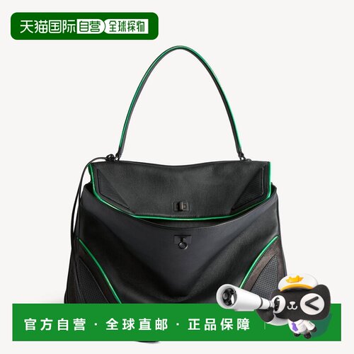 自营欧洲直邮Balenciaga巴黎世家 Rodeo男士黑色小牛皮拼接大号手
