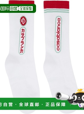 1h可退 香港直邮Casablanca 男士 白色 Fuji Dream 中筒袜 APF25A