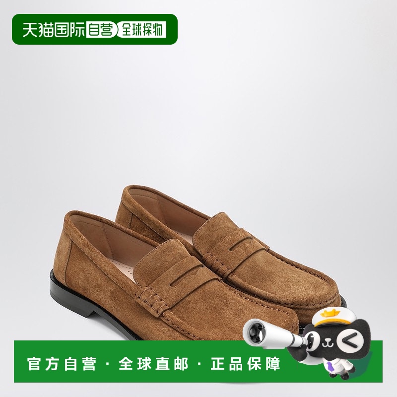 1h可退 香港直邮LOEWE 罗意威 男士 Campo 绒面革乐福鞋(烟草色)