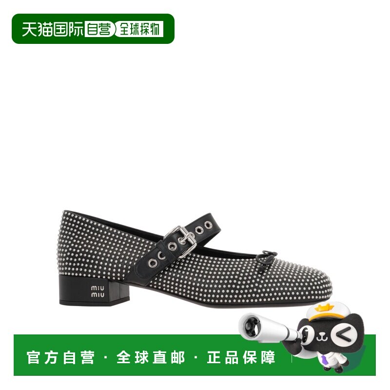 香港直邮Miu Miu 铆钉芭蕾舞鞋单鞋缪缪 5I250E070F025