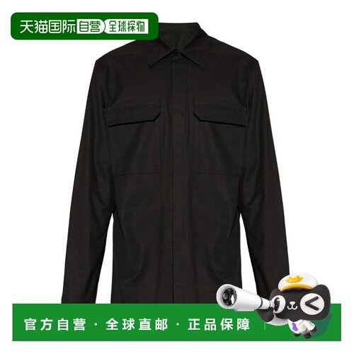 1h可退 香港直邮RICK OWENS 男士衬衫 RU01F2291WT09 SS2026 黑色