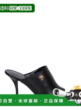 香港直邮Palm Angels 棕榈天使 女士 黑色 Palm Open Toe 穆勒鞋