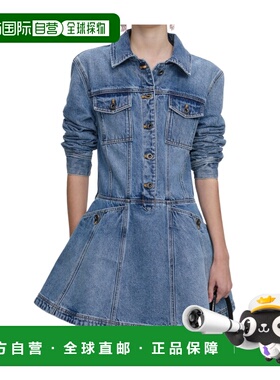 1h可退 香港直邮Self-Portrait 牛仔迷你衬衫裙 RS26-811S