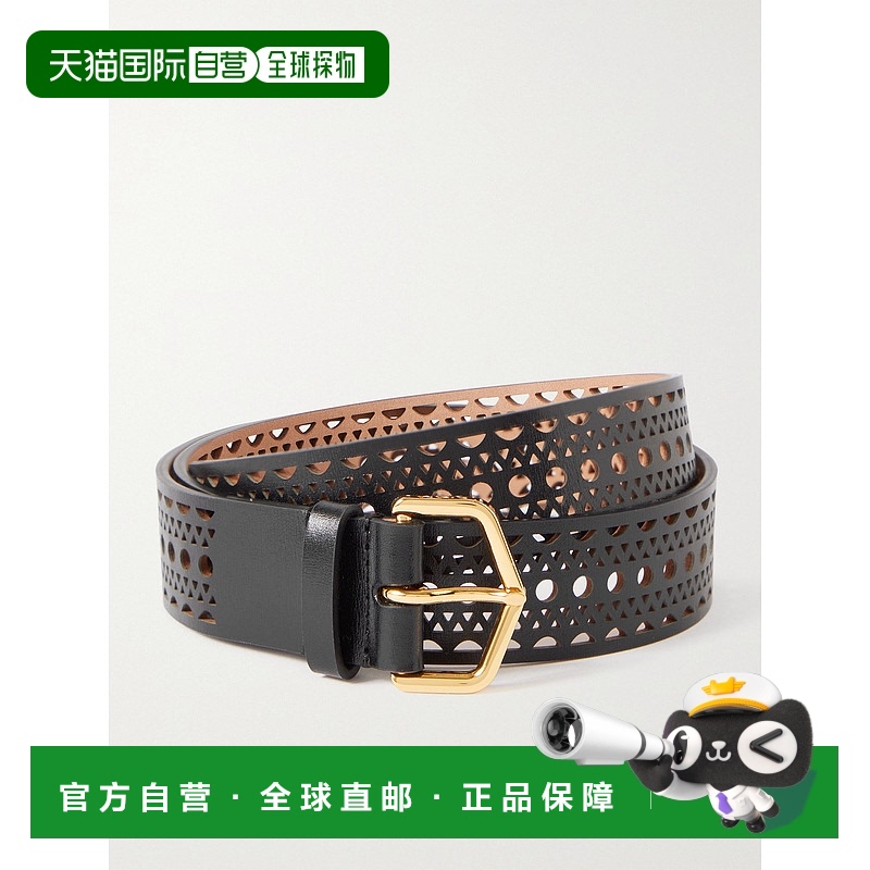1h可退 香港直邮Alaia 女士 镭射切割皮革腰带 AA1C210PCA250999N