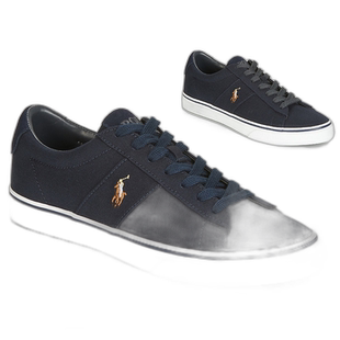 polo ralph lauren 男女同款白色平底低帮舒适时尚帆布鞋板鞋男鞋