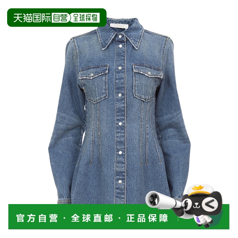 香港直邮Chloe 长袖翻领牛仔外套 C24SDH01159百搭正品流行穿搭