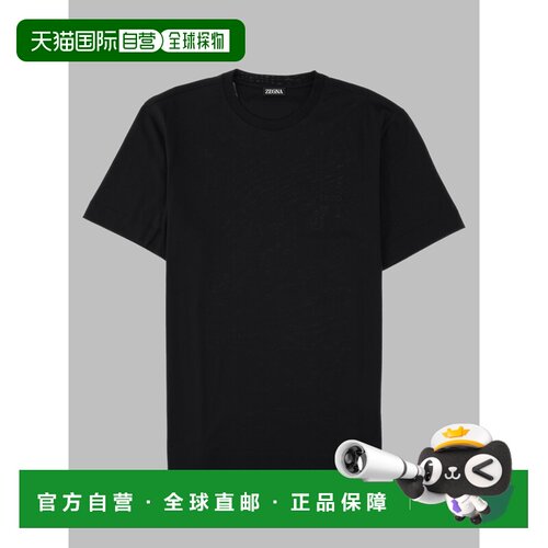 1h可退 欧洲直邮ZEGNA 男士T恤 UI360A4I765K09 AW2026 黑色