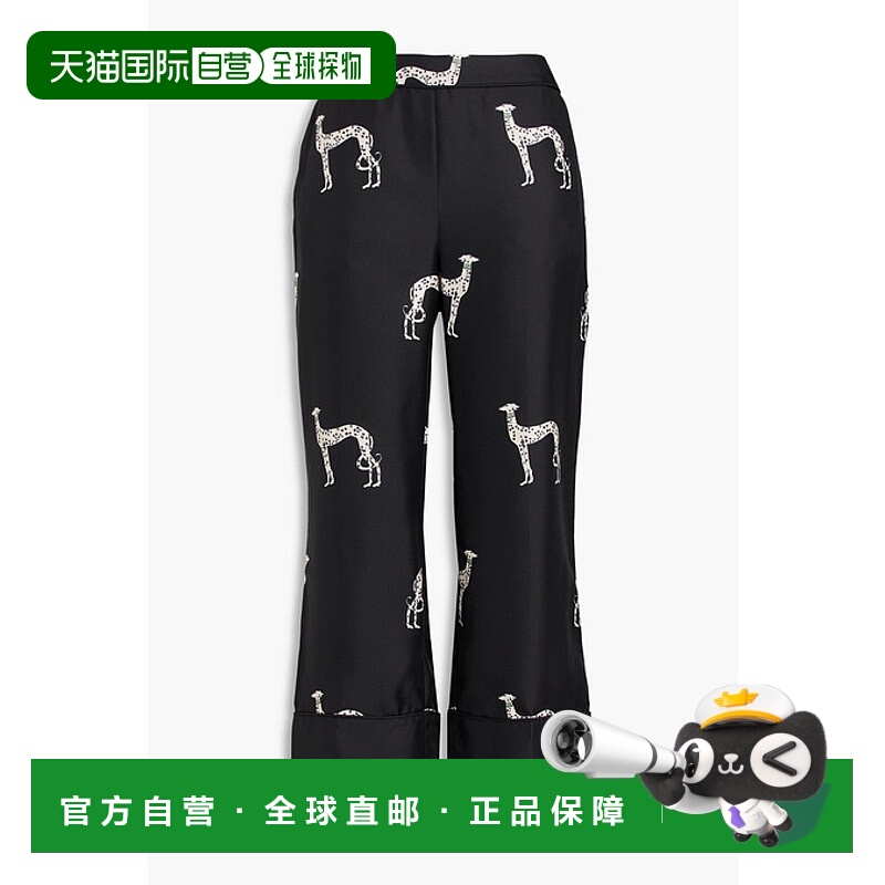 1h可退 香港直邮ZIMMERMANN 女士 印花斜纹丝绸小喇叭长裤 2136PF