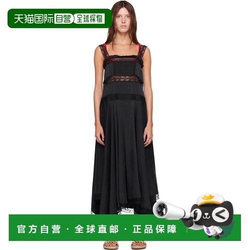 香港直邮GANNI 甘尼 女士 黑色 Sandwashed Silk Satin Slip 连衣