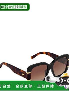 自营1h可退 欧洲直邮LV路易威登 女士渐变黑色醋酸纤维蝶形太阳镜