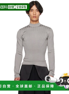 1h可退 香港直邮Mugler 穆勒 男士 灰色 Sculpting 针织衫 25F2TO