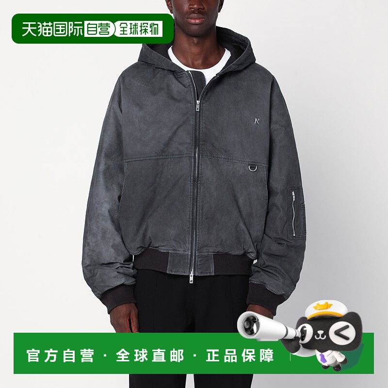 1h可退 香港直邮Represent 男士 黑色褪色设计连帽夹克 MLM100127