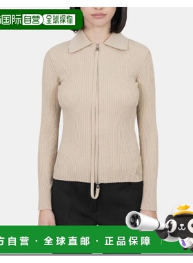 1h可退 香港直邮Courreges 女士 maille côtelee 双拉链针织开衫