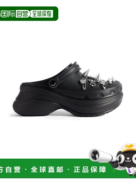 欧洲直邮BALENCIAGA (2025) 女士 Crocs™ Jibbitz™ 穆勒鞋（黑色