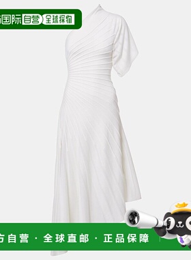 香港直邮Alaia 女士 Asym Ray 初剪羊毛中长连衣裙