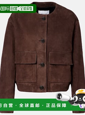 1h可退 香港直邮YVES SALOMON 女士 绒面革夹克 brown棕色 舒适时