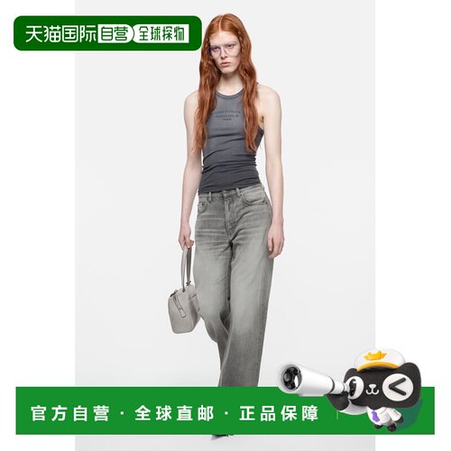 自营欧洲直邮Acne Studios 2021F女士灰烬色棉质直筒牛仔裤