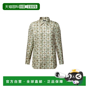 自营欧洲直邮LV路易威登 Art Nouveau女士蛋壳色真丝老花图案长袖