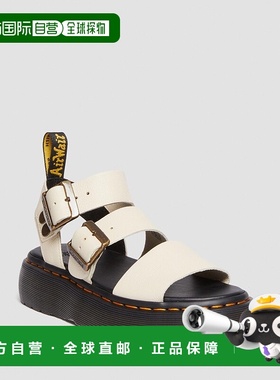 自营欧洲直邮DrMartens马丁大夫 Gryphon女士白色厚底皮革凉鞋
