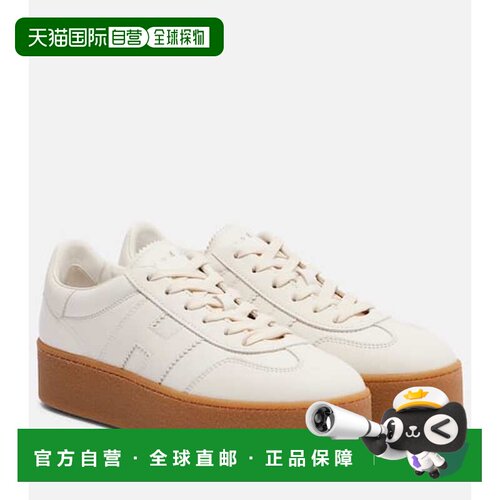 1h可退 香港直邮Hogan 女士 H681 皮质防水台运动鞋 white白色 舒