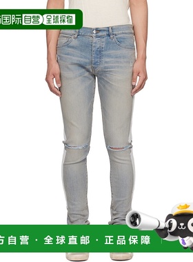 1h可退 香港直邮AMIRI 男士 蓝色 Bones Slash 牛仔裤 AMDNSY1157