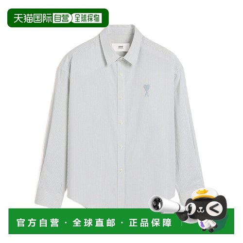 香港直邮Ami Paris 长袖衬衫 HSH192CO0113.条纹新款