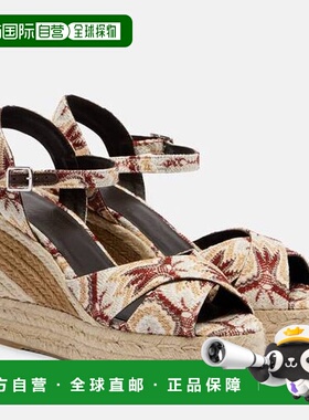 1h可退 香港直邮MISSONI 米索尼 女士 Carmen 110 金银线麻底坡跟