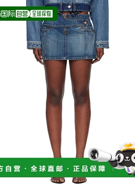1h可退 香港直邮Coperni 女士 蓝色 Yoke 牛仔短裙 COPJ109F2055