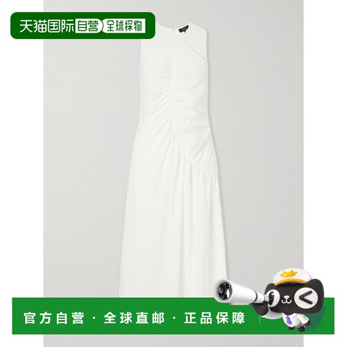 THEORY 希尔瑞 女士 褶皱棉混纺缎面中长连衣裙 P0504605