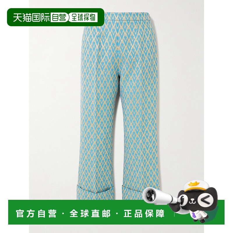 1h可退 香港直邮Valentino 华伦天奴 女士 金属感羊毛混纺提花阔