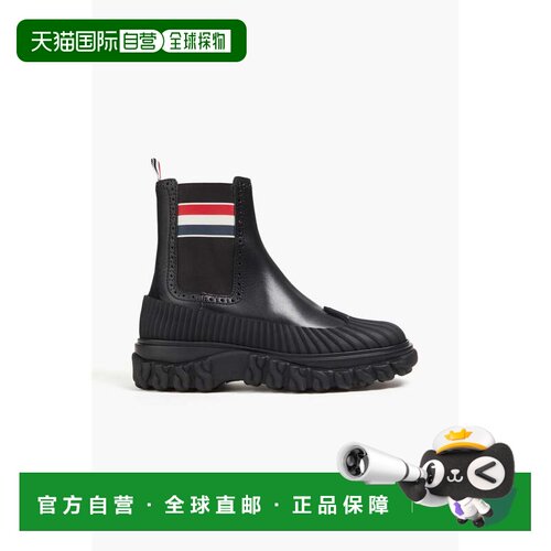 香港直邮Thom Browne 汤姆 布朗 女士 橡胶边皮质切尔西靴 FFB140