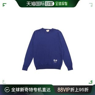 深蓝色女童卫衣 香港直邮GucciGUCCI 帽衫 99新未使用 744837