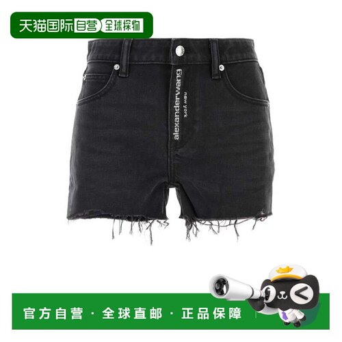 香港直邮Alexander Wang 亚历山大 王 女士 黑色牛仔短裤 4DC4264